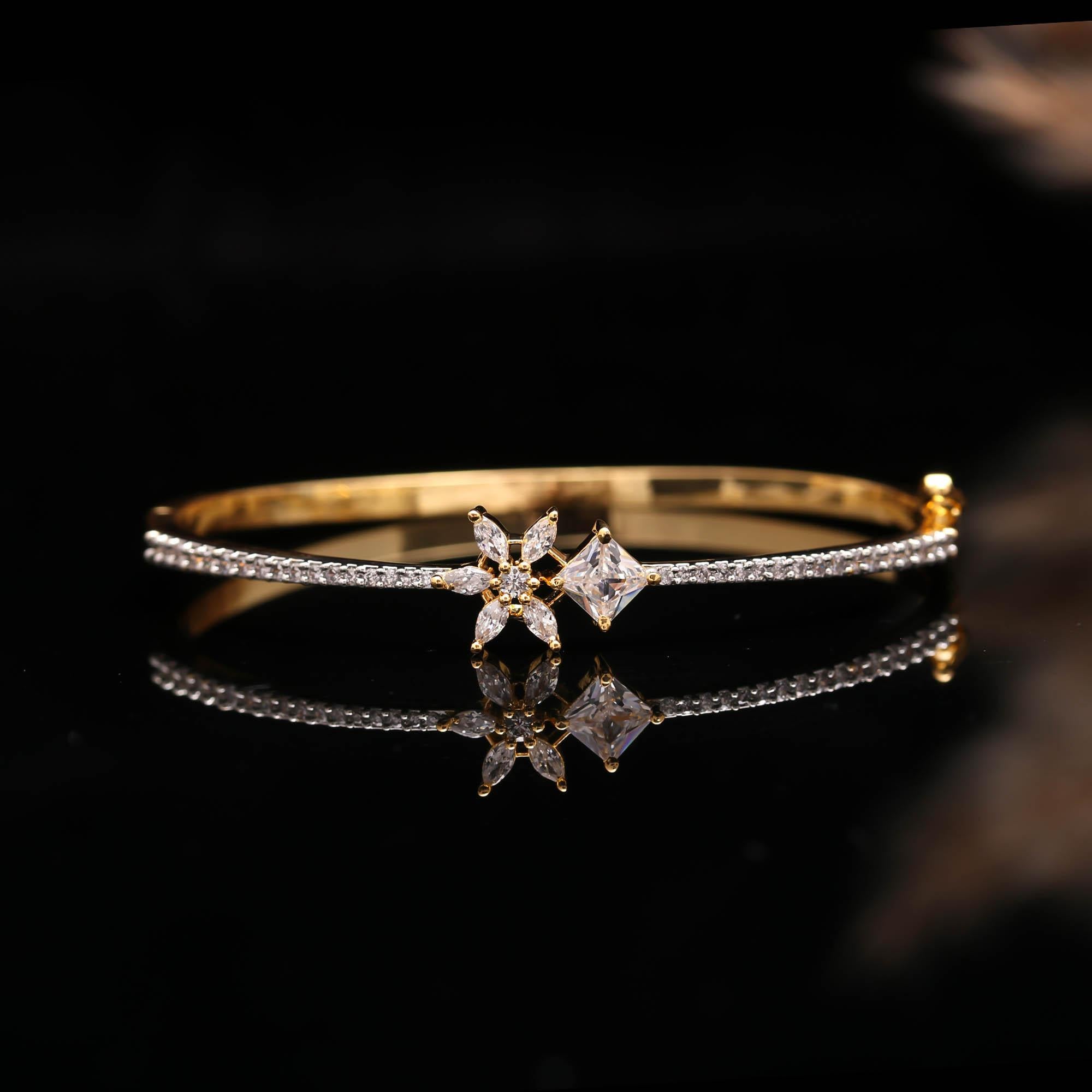 The Zenith Sparkle - Minimalist AD Kada Bracelet - Haamsi