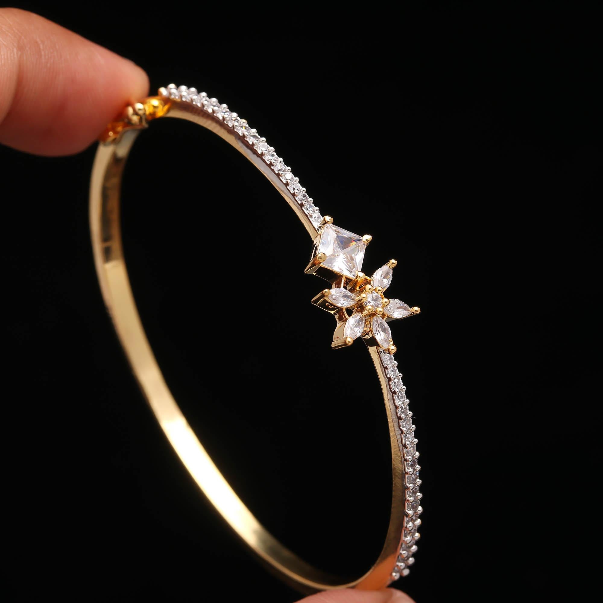 The Zenith Sparkle - Minimalist AD Kada Bracelet - Haamsi