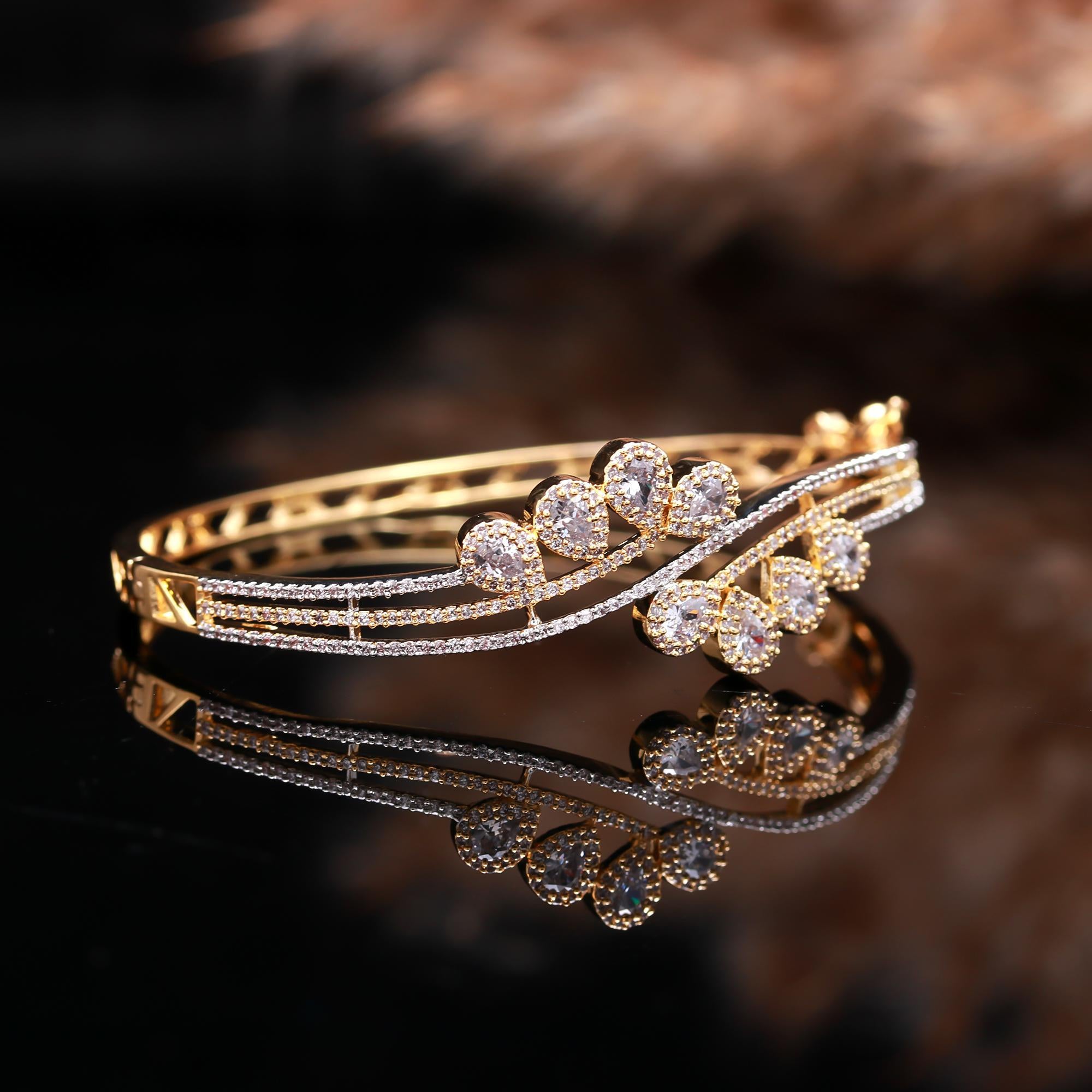 The Empress Regalia - Bold American Diamond Kada - Haamsi