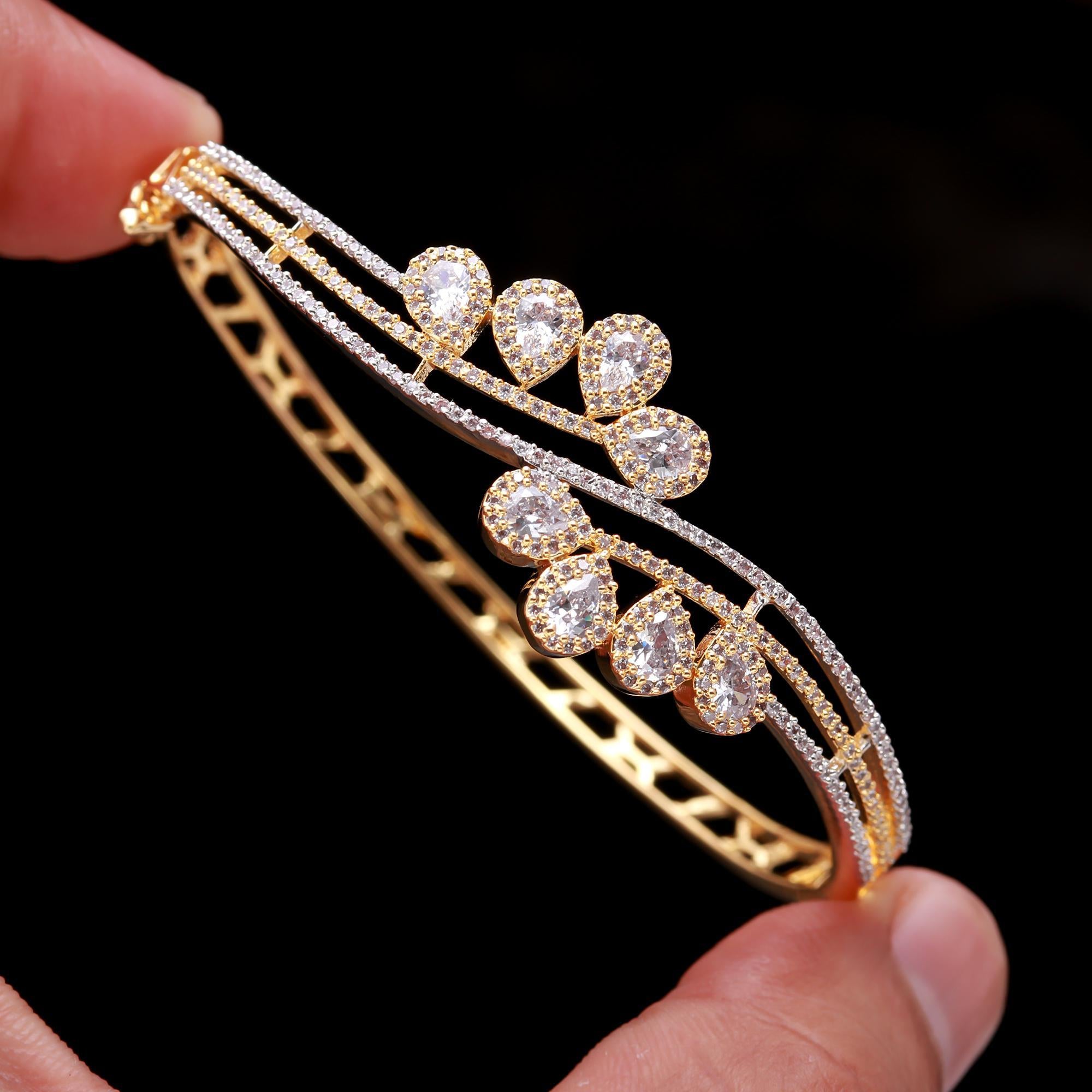 The Empress Regalia - Bold American Diamond Kada - Haamsi