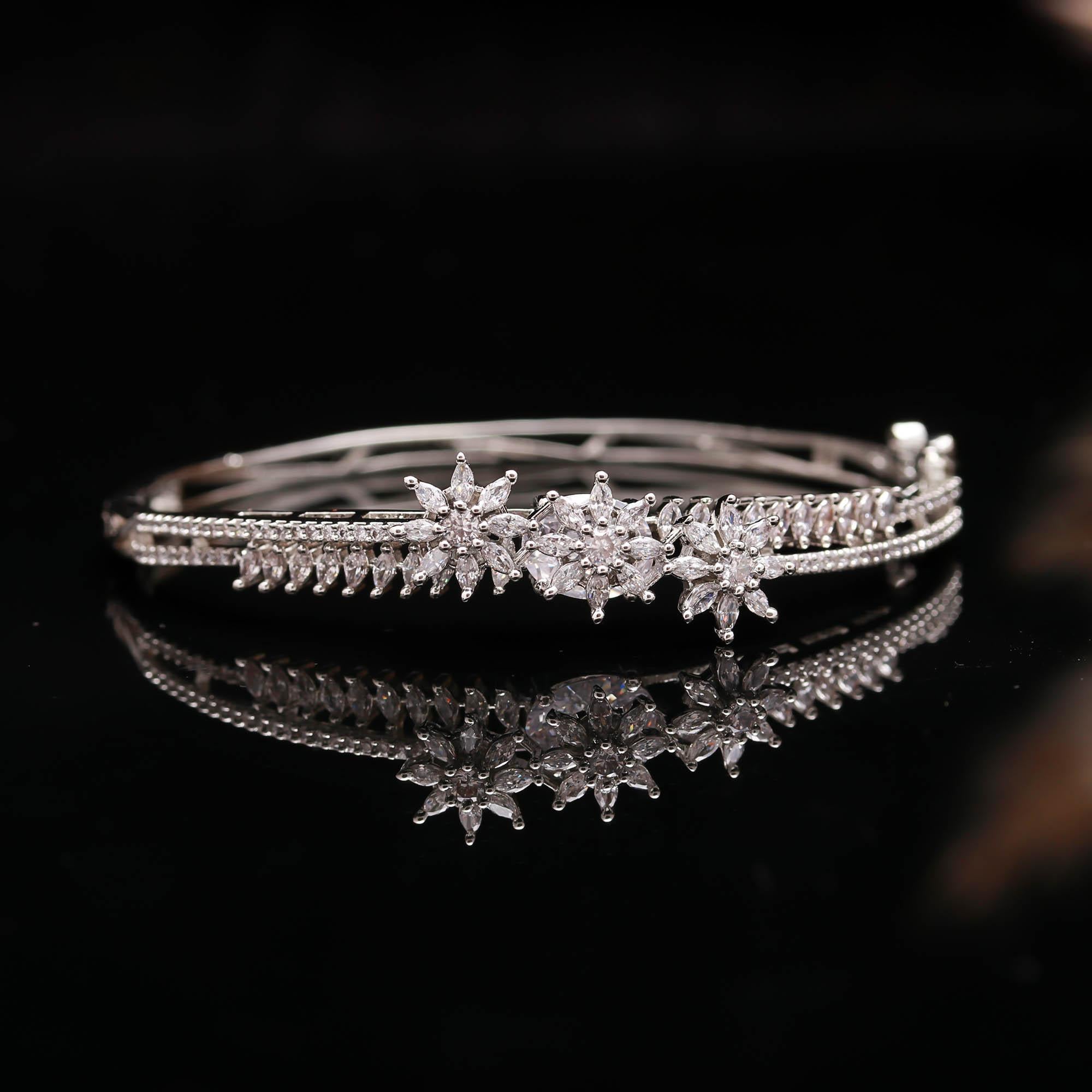 The Moonlit Pave - Delicate Silver Stack - Haamsi