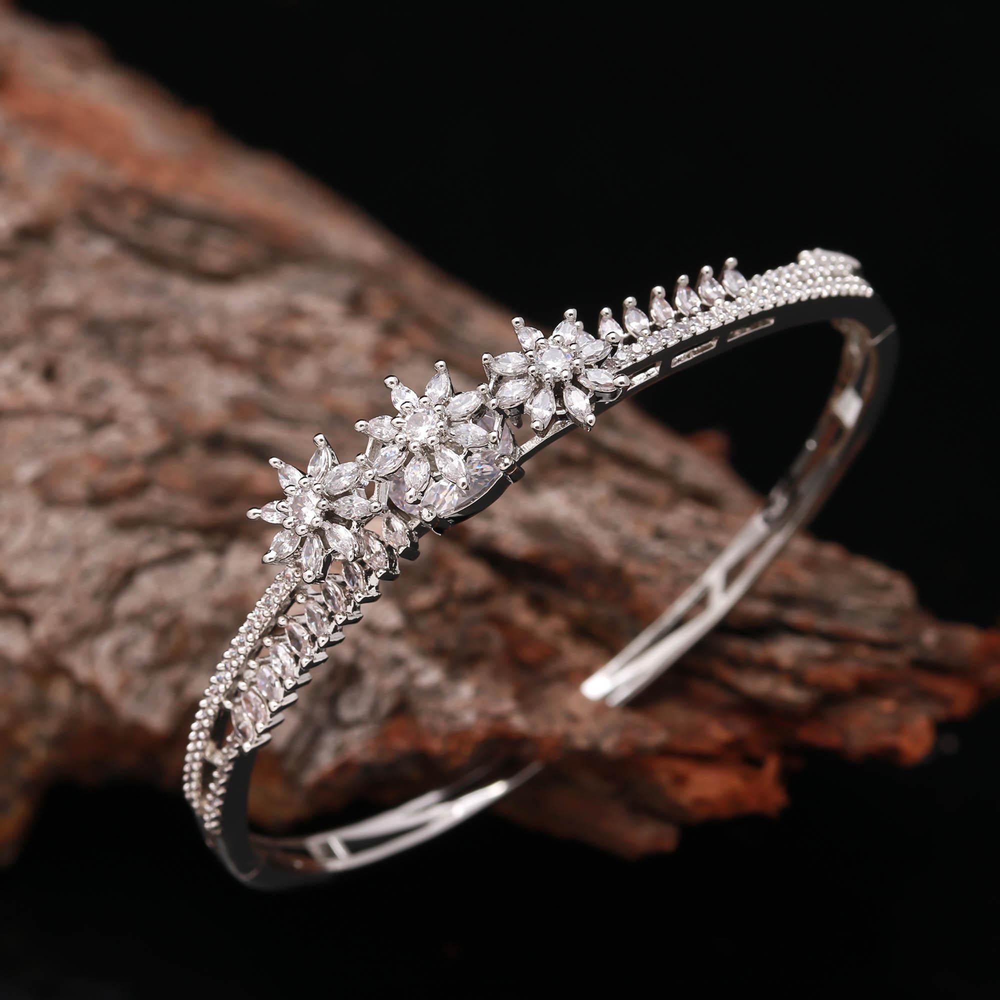 The Moonlit Pave - Delicate Silver Stack - Haamsi
