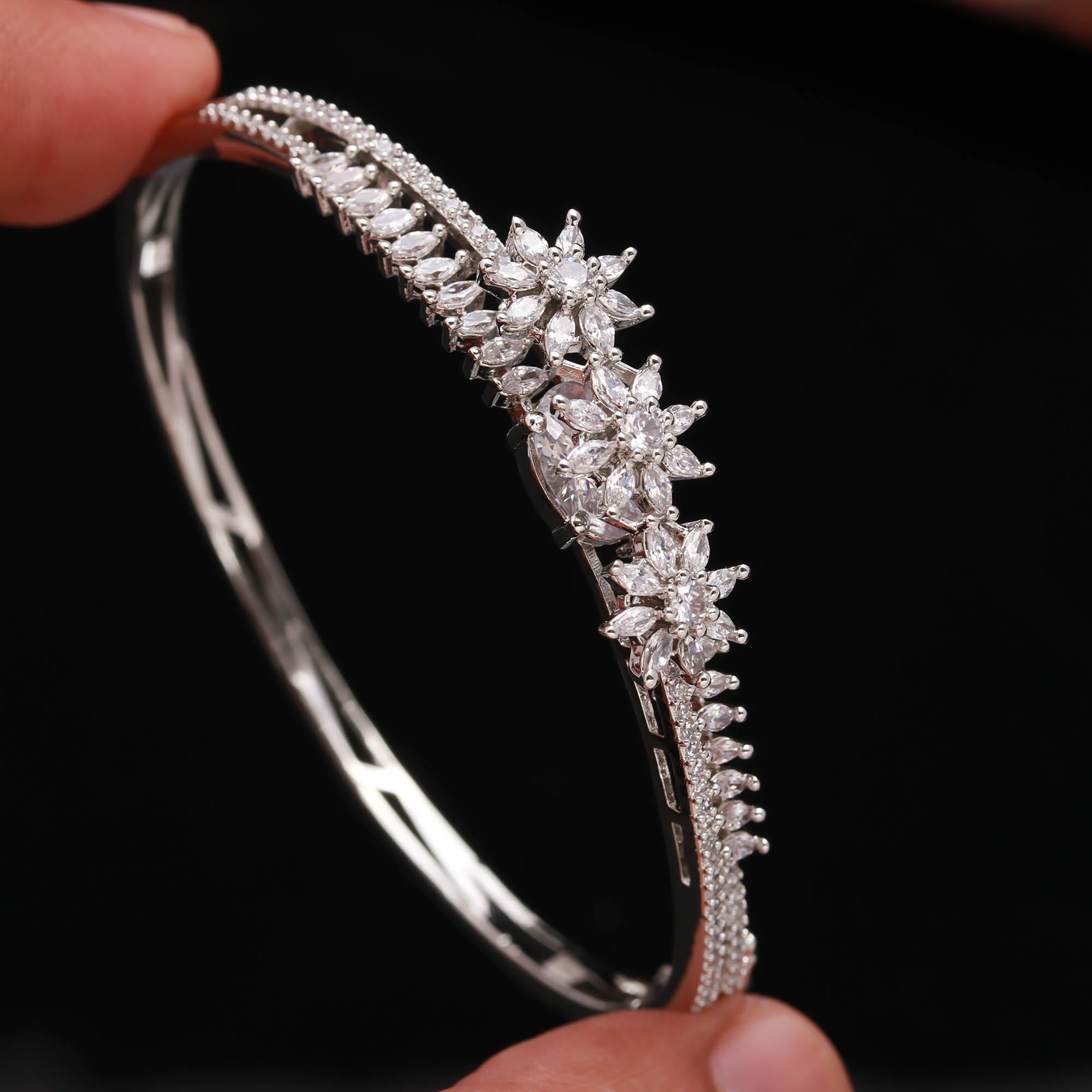 The Moonlit Pave - Delicate Silver Stack - Haamsi