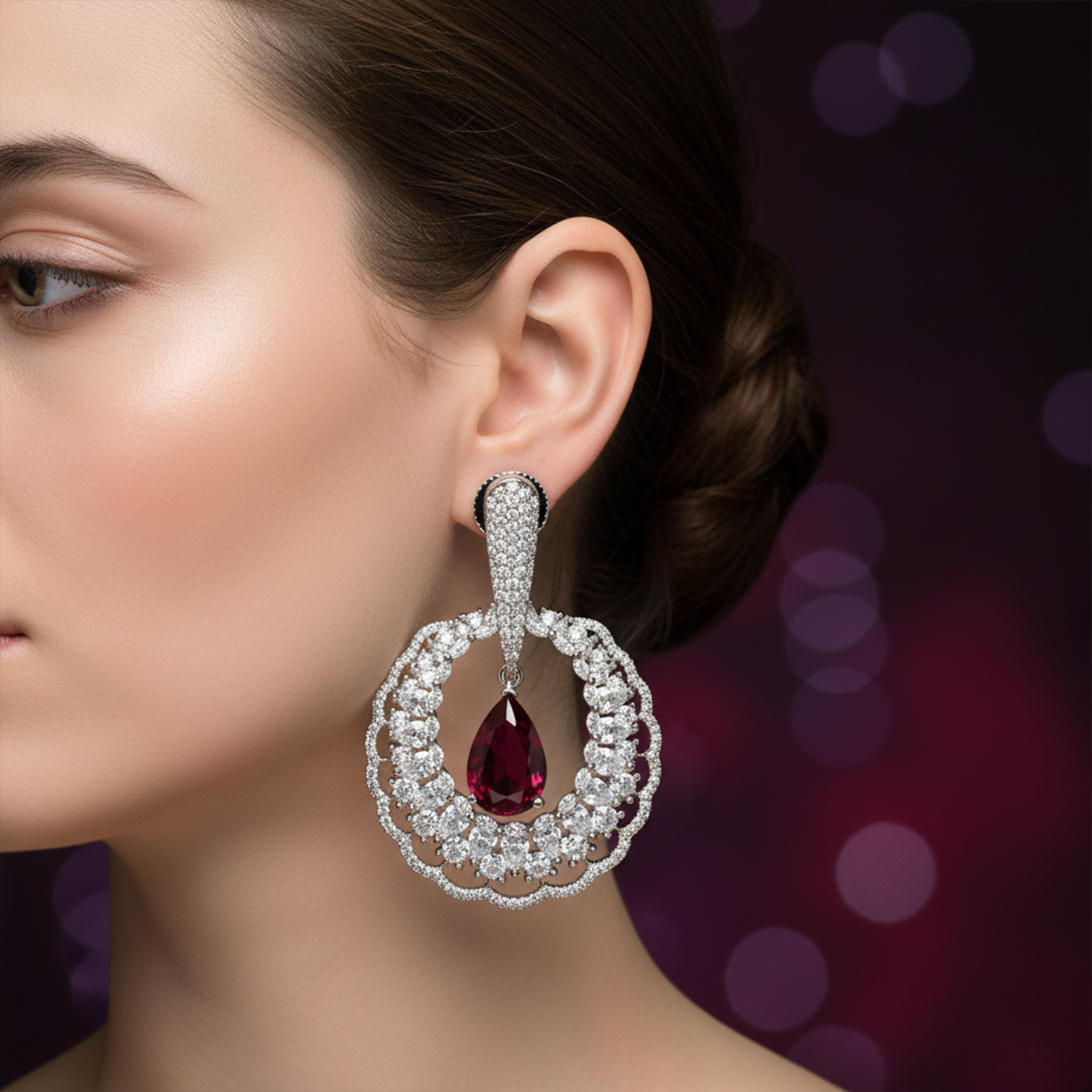 Orchid Gleam Earrings - Haamsi